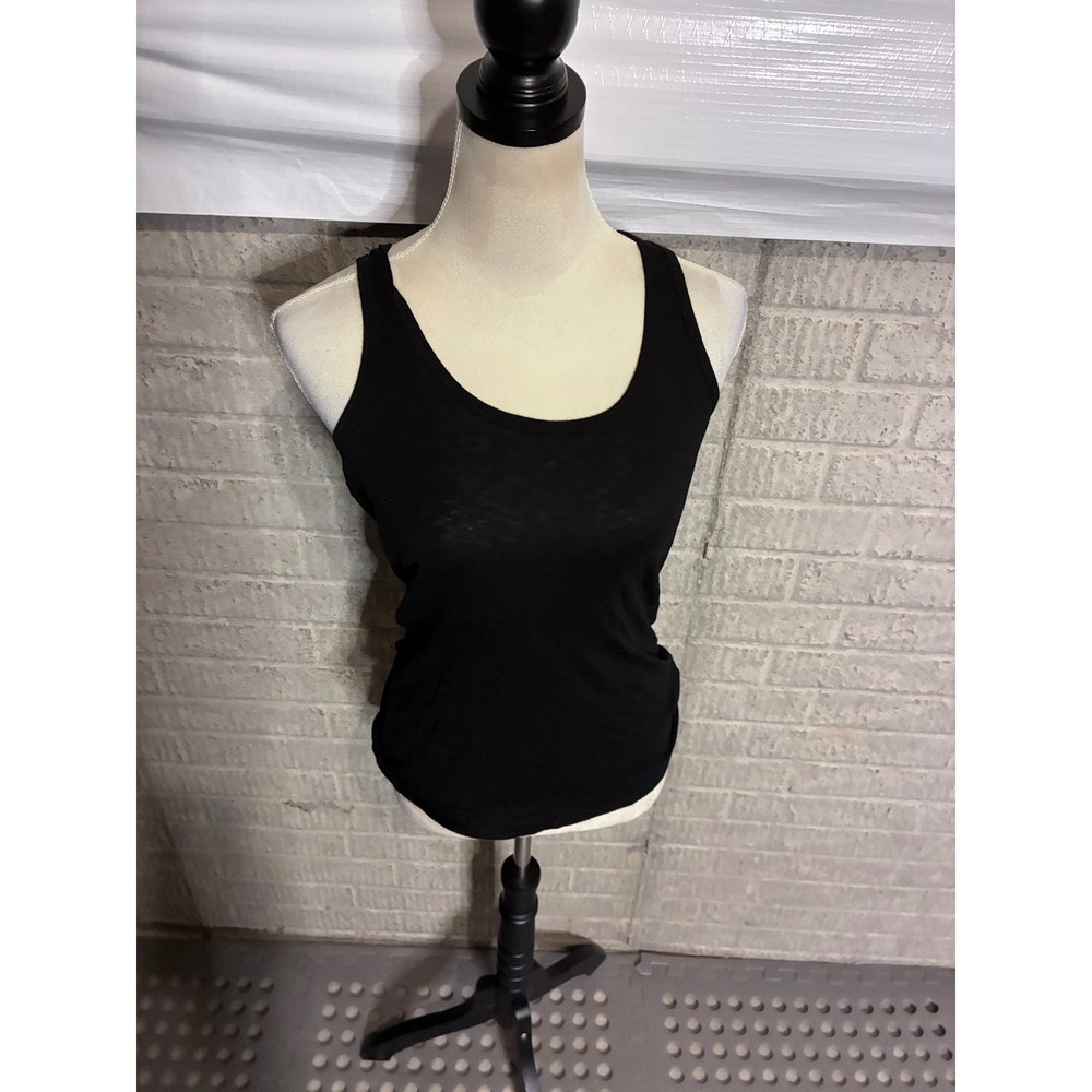 Michael‎ Stars Black Scoop Neck Tank Top Supima MicroModal Ribbed OS Made in USA